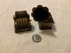 Miniature Durham Industries Cash Register and A Unbranded Victrola Lot of TWO