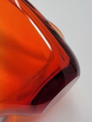 MCM Viking Glass Epic Taper Candle Holder Votive Persimmon Orange Taperglow