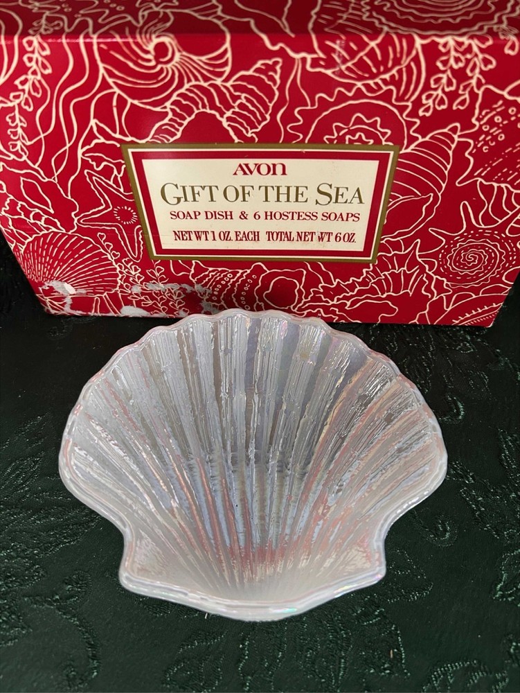 Vintage Avon Gift Of The Sea Soap Dish & Soaps – Beach Iridescent Ocean Shell