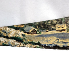 Folk-Art Oil Painting on a Vintage Hand Saw – Winter Deer Scene – Artist Signed