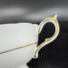 Antique Paragon Cabbage Rose Tea Cup and Saucer Set Heavy Gold Pattern England