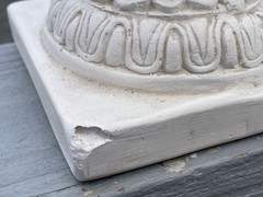 LARGE Vintage 20th C. Neoclassical Deco White Chalk / Plaster Relief Vase Urn