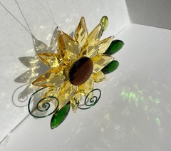 Ganz Crystal Expressions Acrylic Sunflower w/Leaves Suncatcher 5-6″