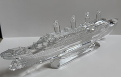Vintage 1990s Waterford Crystal Steamship Oceanliner Ocean Liner Boat 11″, Nice