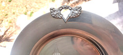 Art Metal Plate SPIND KIRKE Norway Hand Hammered MCM Unique Old Estate Find GI