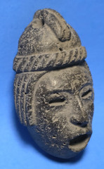 PRE-COLUMBIAN MIXTEC BASALT FACE PENDANT