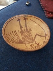 Rare Pre-Columbian NARINO VENUS WARRIOR BOWL Figural Pottery Bowl Artifact 3″x7″