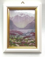 2 Signed Vintage Porsgrunds MiniBilder Handverks Studio Norway Porcelain Wall