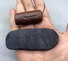 Jasper Stone Ancient Cylinder Seal Stamp Bead Babylon Intaglio Roll Beads
