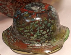 CLUSTER vtg studio art glass sculpture bowl goose bay yellowstone park western