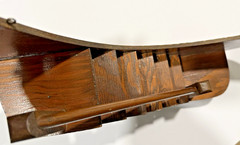 Vtg MCM Wood Crescent Moon Staircase Shelf *READ*