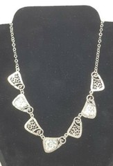 Roman Glass Necklace Sterling Silver Ancient Fragments Roman Glass 200 BC Bluish