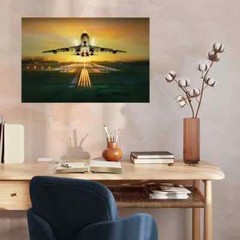 1 piece of wood-framed wall art (Airplane Artwork Aircraft Flying MCP289152