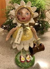 Penny McAllister 2007 Folk Art “Petal Pusher” Paper-Mache Bobblehead Figure