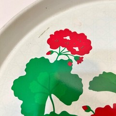Vintage 1983 Avon Summer Fantasies Round Floral Tin Serving Tray 12 inch