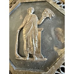 Vintage Greek Mythology Relief Plaques Set Of 6 Octagonal Brass Wall Decor