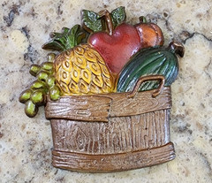 Sexton Cast Metal Wall Hanging Fruit & Vegetable Baskets Set Of 4 Vintage 1976