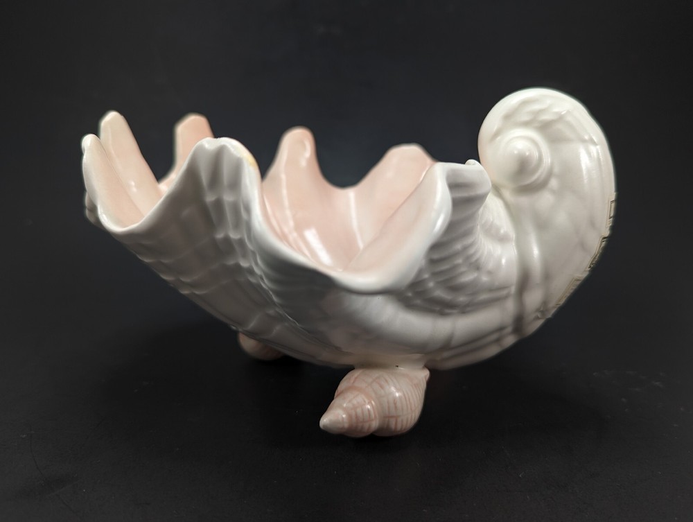 Vintage MCM Fitz & Floyd Seashell Footed Large Clamshell Bowl / Dish