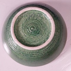 Studio Art Pottery Trinket Bowl Shark Chasing Fish Signed 6.75″