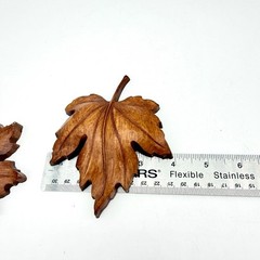 Syroco Faux Wood Maple Leaf Wall Decor Plaque Set 2 Resin Brown Autumn 7686 7687