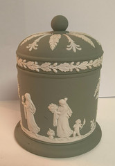 Wedgwood – Jasperware – Celadon Sage Green – Jar with Lid
