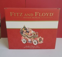 FITZ & FLOYD 2015 Santa Classic Car Musical Wind Up Holiday Decoration VIDEO