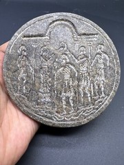 Natural Jasper Stone Old Bactrian Babylonian Royal Place Story Intaglio Round Ti