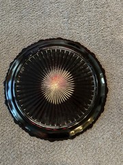 Vintage Avon Cape Cod Ruby Red Dinner Plate with Scalloped Edges 10.5 Inch