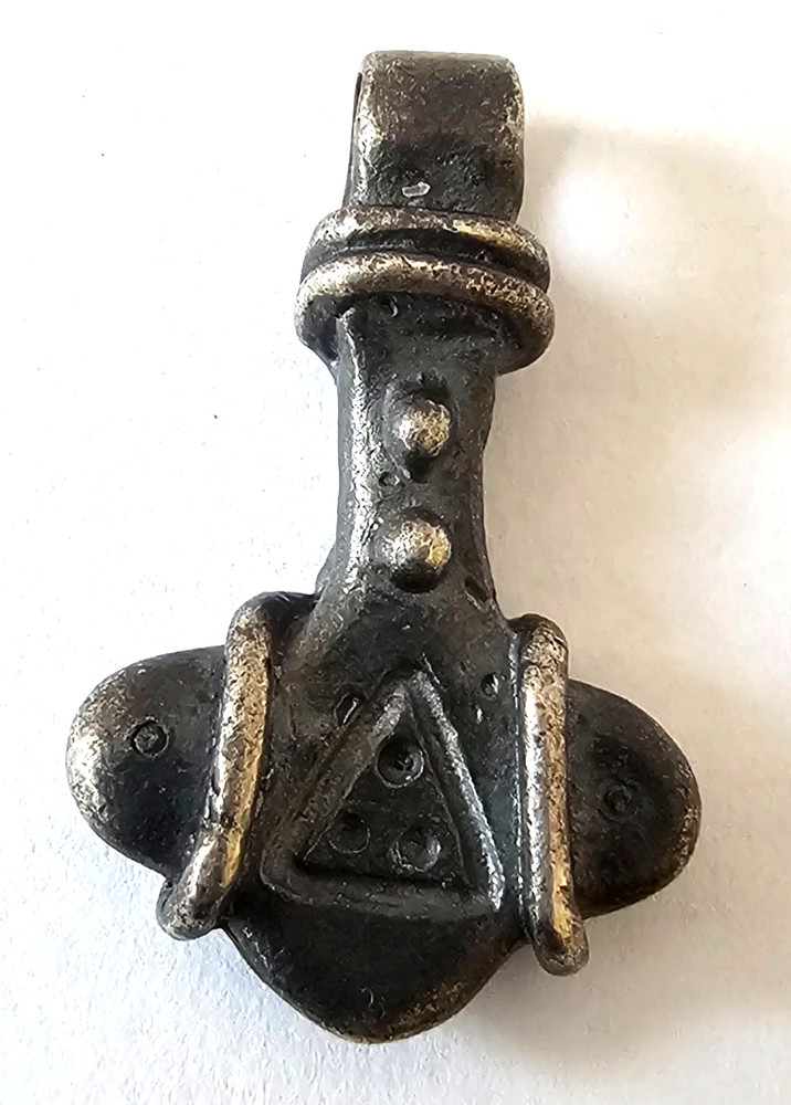 Ancient Viking SILVER Thor ‘s Hammer Pendant Norse Wearable Necklace 800 AD