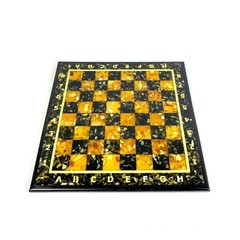 Made in USA Baltic Amber Chess Set with Board Handmade Genuine Game Gift