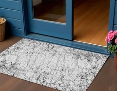 3′ X 5′ Black White And Gray Abstract Washable Rug