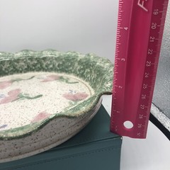 Original Parsley Artisan Pottery Magnolia Baking Pie Plate Fun