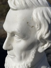 Antique Rare 19th C European Porcelain Bisque Parian Ware Bust Abraham Lincoln