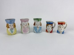 Lot of 5 Victorian Colonial Miniature Mugs Japan & Occupied Japan PICO Unbranded