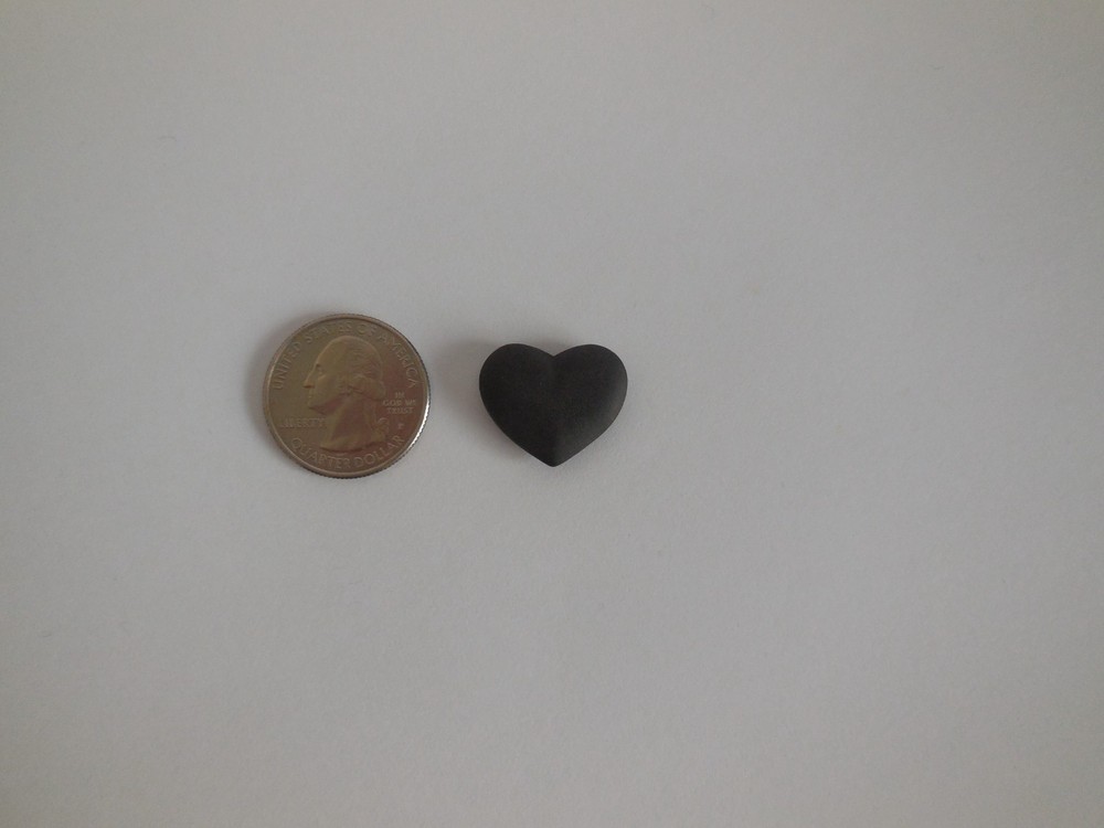 Wedgwood Black Jasperware Non Drilled Heart For Jewelry Crafts Framing Etc