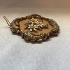 Kerzenhaus Wertklaude Floral Relief Wax Wall Plaque Ornate Frame Collectible