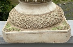 Vintage 20th C Plaster Neoclassical Jardiniere Pedestal Stand 9 Muses Garden Art