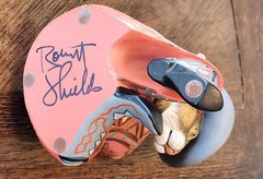Robert Shields Design Rabbit Trader Resin Figurine 8″ Tall Signed By Artist