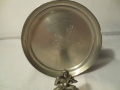 Norway Revere Pewter Lidded Jug Pitcher Carafe Marked #1860 with Inlay Design