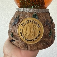 Harry Potter Journey to Hogwarts Illuminated Glitter Globe Bradford Exchange COA