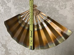 Vtg HOMCO Solid Copper Fan Plaques Set of 3 In Original Box MCM