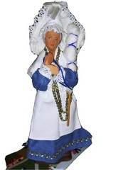 Vintage Santons France Pottery Art Doll Old Woman by Yolande 12″ Tall VGC