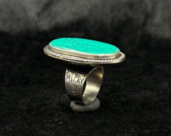 Beautiful Afghan Silver Old Vintage Central Asia Ring With Turquoise Stone