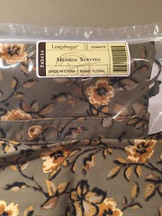 Longaberger~ Khaki Floral OTE Liner for Medium Serving Basket NIP