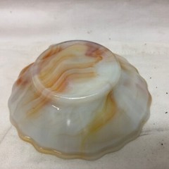 Vintage AKRO AGATE Shell Trinket Dish Ashtray Slag Glass