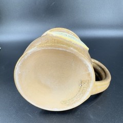 Deneen Pottery Hand Made Coffee Mug Cup Brown Glaze Egg Harbor Illinois IL