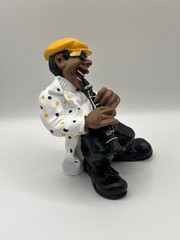 Vintage Jazz Band Ceramic Figurine Set Pianist Singer Guitar Bass Clarinet
