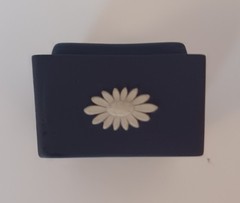 Small Wedgwood Dark Blue Jasperware Square Trinket Box 1.5×1.5 inch