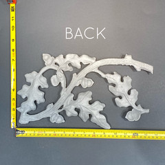 Vtg Pediment Fall Oak Acorn Leaf Wall Decor Cast Aluminum Art Panel 13.75″x8″