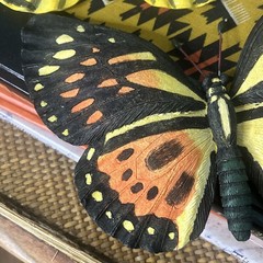 Vintage Butterfly Set Wall Hangings Imports Inc Resin 2006 Heavy Monarch Yellow